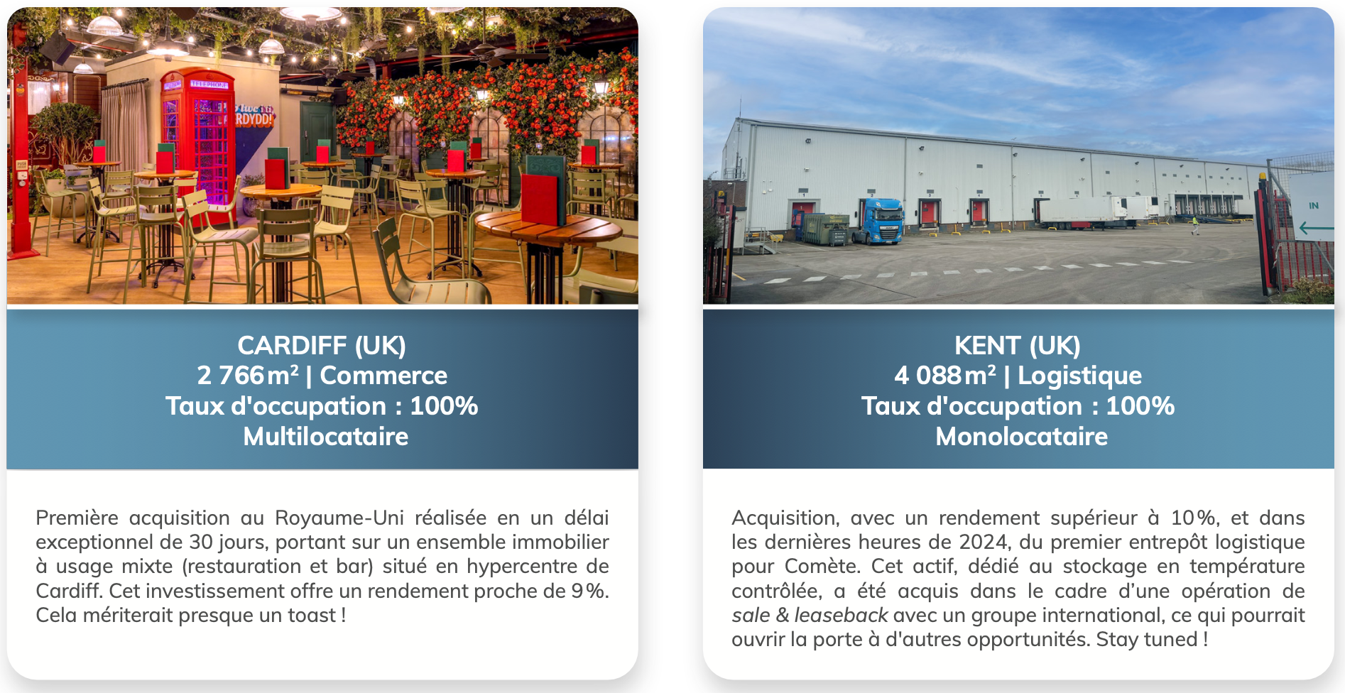 Acquisition SCPI comete
