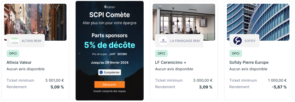 Offre OPCI Epargnoo