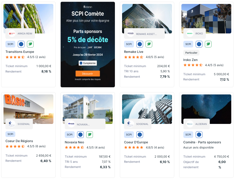 Offre SCPI Epargnoo