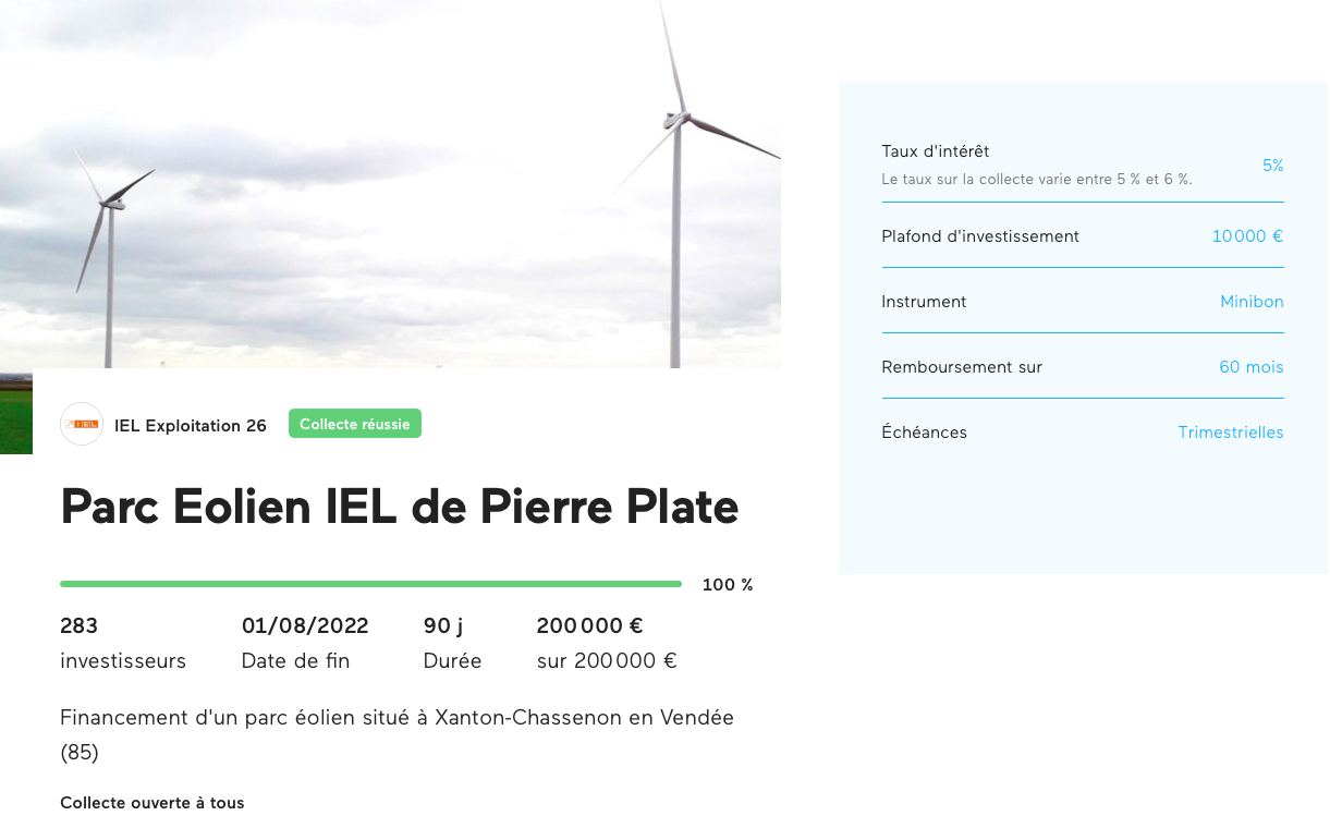 Projet Parc Eolien IEL de Pierre Plate Lendopolis