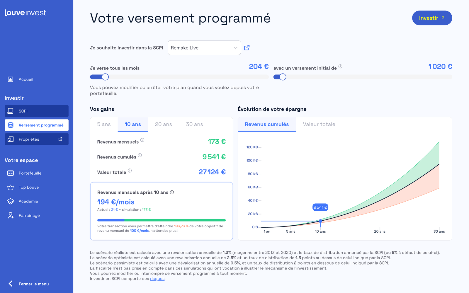 Versement programmé